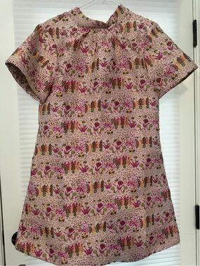 Pink Floral Short Sleeve Shift Dress